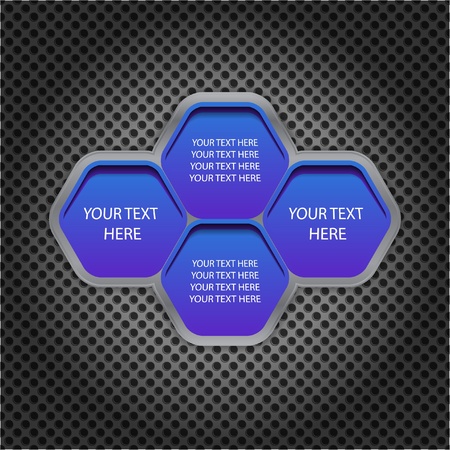 Blue cells on the metal backgroundのイラスト素材