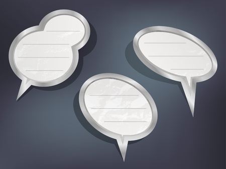 Speech bubbles on metal frameのイラスト素材
