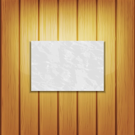 Paper card on wooden backgroundのイラスト素材