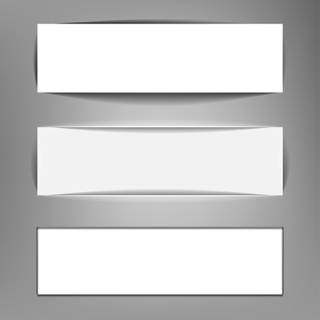 Set of three white web banner with shadowのイラスト素材
