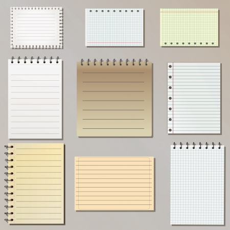 Set of different notepad sheetsのイラスト素材