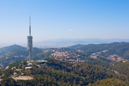 Television tower in Barcelona cityの写真素材