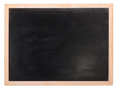 Clean chalk board  on white backgroundの写真素材