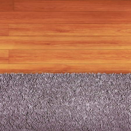 Brown carpet and wooden surfaceの写真素材