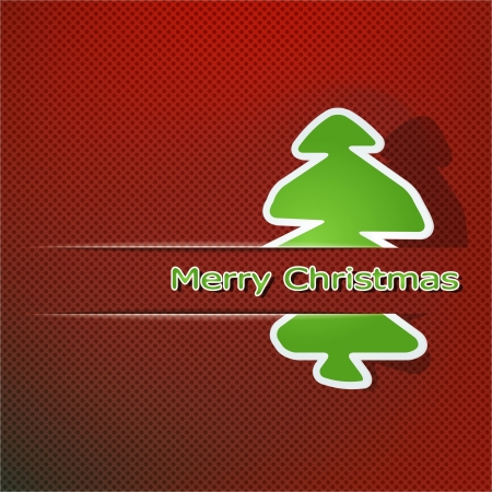 Fir tree on red backgroundのイラスト素材