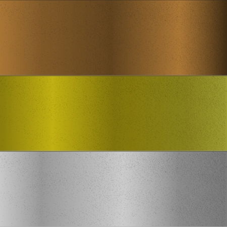 Surface of bronze, gold and silver metalsのイラスト素材