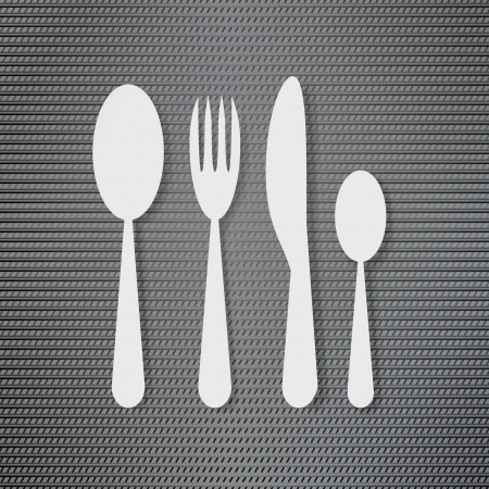 Silverware on the metal surface backgroundのイラスト素材