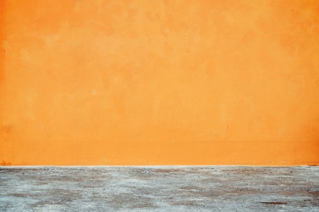 Orange wall on the streetの写真素材