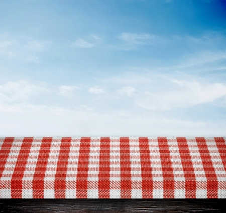 Table cloth and nature backgroundの写真素材