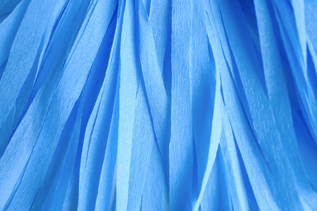Handmade crepe blue paper tassel garlandの写真素材