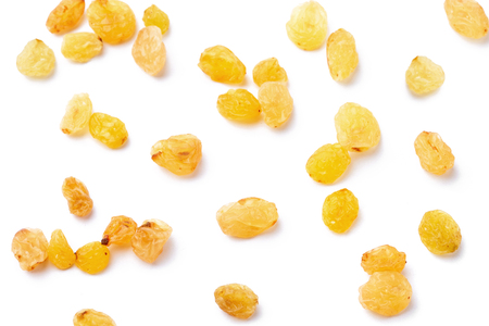 Yellow raisins on top viewの写真素材