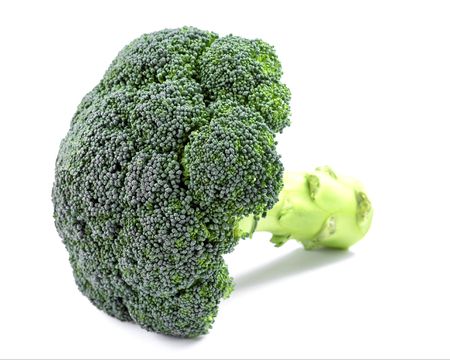 Single ripe broccoli isolatedの写真素材