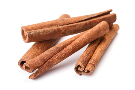 Cinnamon on the white backgroundの写真素材