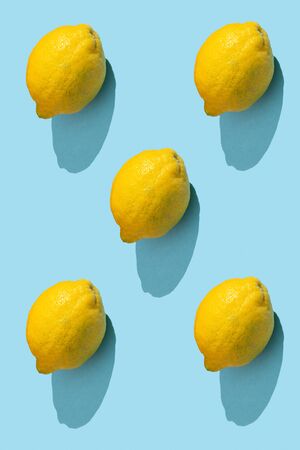 Set of group of lemons as patternの写真素材