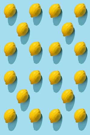 Set of group of lemons as patternの写真素材