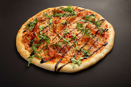 Ham and cheese pizzaの写真素材