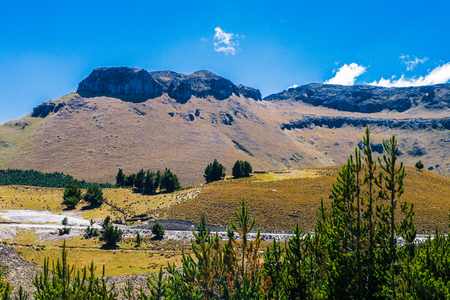 The Andean landscape series: Landscape of the province of Bolivar, Ecuador, near the Chimborazo volcano.の写真素材