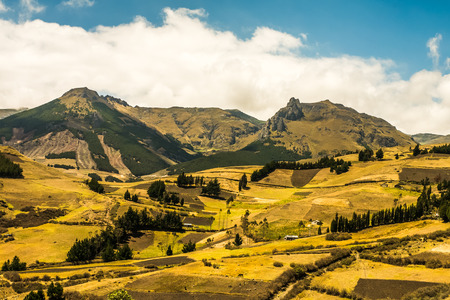 The Andean landscape series: Landscape of the province of Bolivar, Ecuador, near the Chimborazo volcano.の写真素材