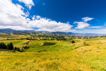 The Andean landscape series: Landscape of the province of Bolivar, Ecuador, near the Chimborazo volcano.の写真素材