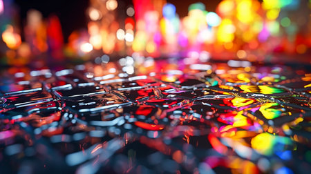 Abstract background of colorful bokeh lights. Defocused background.の素材