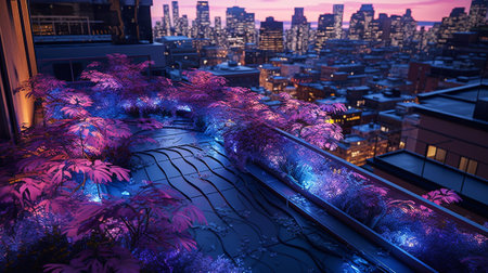 Cityscape of Tokyo at night, Japan. 3D rendering.の素材