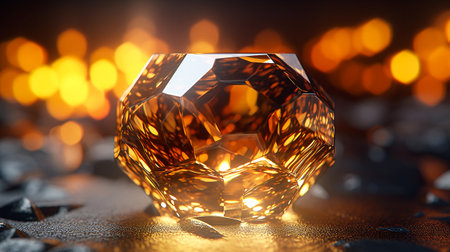Close up shot of a crystal vase with bokeh backgroundの素材