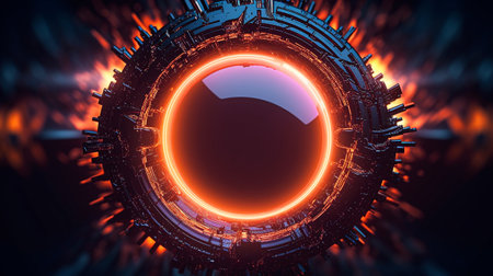 3D rendering of abstract technology concept background ready for presentation or bannerの素材