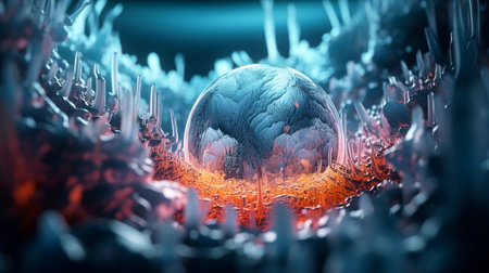 3d illustration of abstract fractal composition,digital art works.の素材