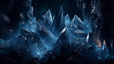 3D rendering of abstract fractal composition with geometric shapes and glossy surfacesの素材