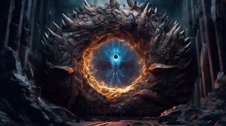 Fantasy alien planet. 3D illustration. Virtual reality concept.の素材