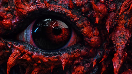 Zombie eye close-up. Horror background. 3d renderingの素材