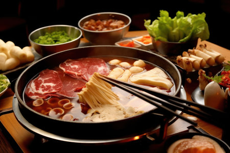 japanese hot pot with shabu shabu shabuの素材