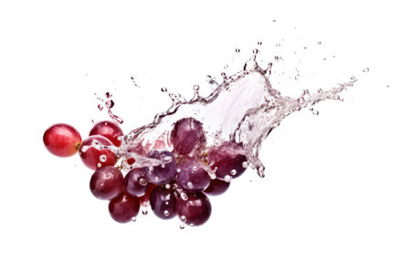 grape with water splash isolated on white background. grapes in water splashの素材