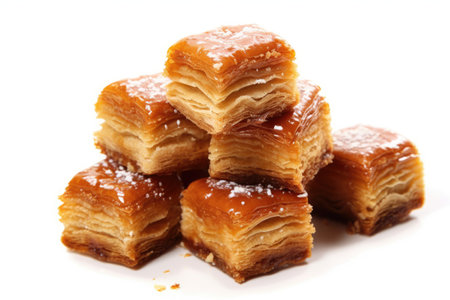 photo of baklava isolated white background AI Generatedの素材