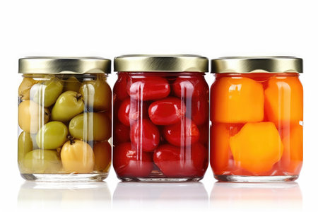 photo of canned fruit isolated white background AI Generatedの素材