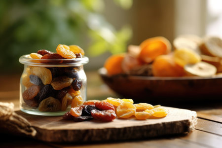 photo of dried fruit in kitchen table AI Generatedの素材