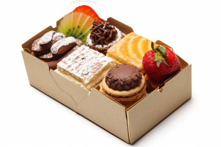 photo of dessert box isolated white background AI Generatedの素材