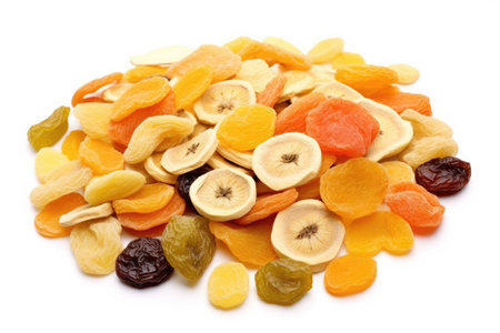photo of dried fruit isolated white background AI Generatedの素材