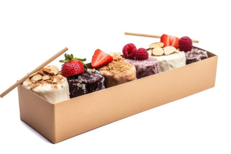 photo of dessert box isolated white background AI Generatedの素材