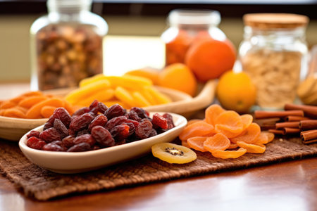 photo of dried fruit in kitchen table AI Generatedの素材