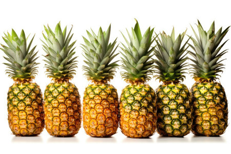 photo of Pineapples fruit photography isolated white background Generated AIの素材