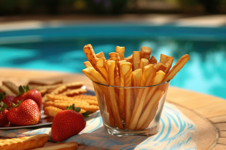 photo of Pool Party Snack Generated AIの素材