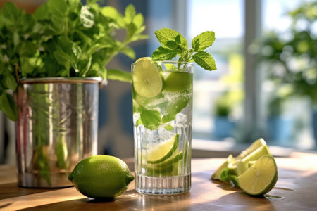 photo of mojito photography in kitchen table Generated AIの素材