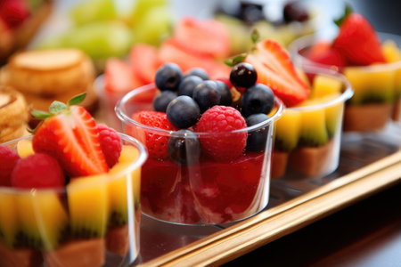 photo of dessert and fruits on Catering food Generated AIの素材