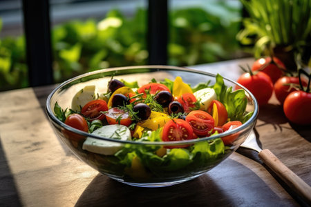 photo of petite salad photography in the kitchen table Generated AIの素材