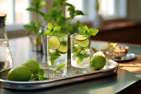 photo of mojito photography in kitchen table Generated AIの素材