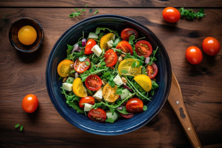 photo of petite salad photography in the kitchen table Generated AIの素材