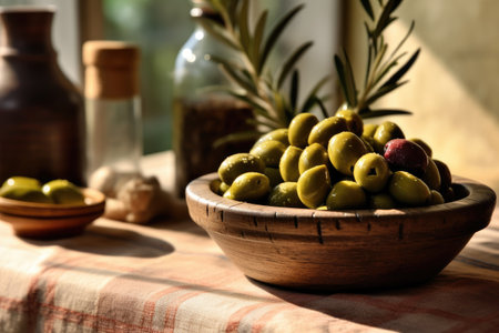 photo of olive fruit photography in the table kitchen Generated AIの素材