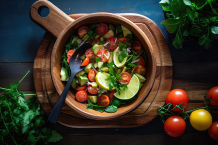 photo of petite salad photography in the kitchen table Generated AIの素材