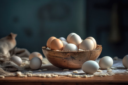 stock photo of duck eggs professional food photography ai generatedの素材